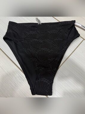 VS pink medium Black Textured high rise Bikini Bottoms